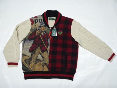 ~$600 Polo RALPH LAUREN Sportsman Patchwork Zip CARDIGAN _2XL_ wool blend | eBay