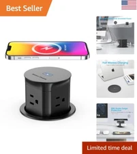 Automated Pop-Up Power Grommet with Splash-Resistant Design - Space Saver