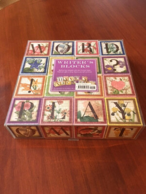PUNCH STUDIO WRITER'S BLOCKS 16 LETTER BLOCKS DECORATIVE ARTISTIC VINTAGE FLORAL