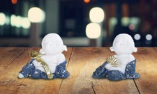 2-PC Little Monk 3.5"W Tabletop Religious Figurine Home Decor Unique Gift