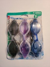 Dolfino Swim Goggles 3 Pack Smoke/Plum/Royal Blue Adult Swimming Goggles x 3