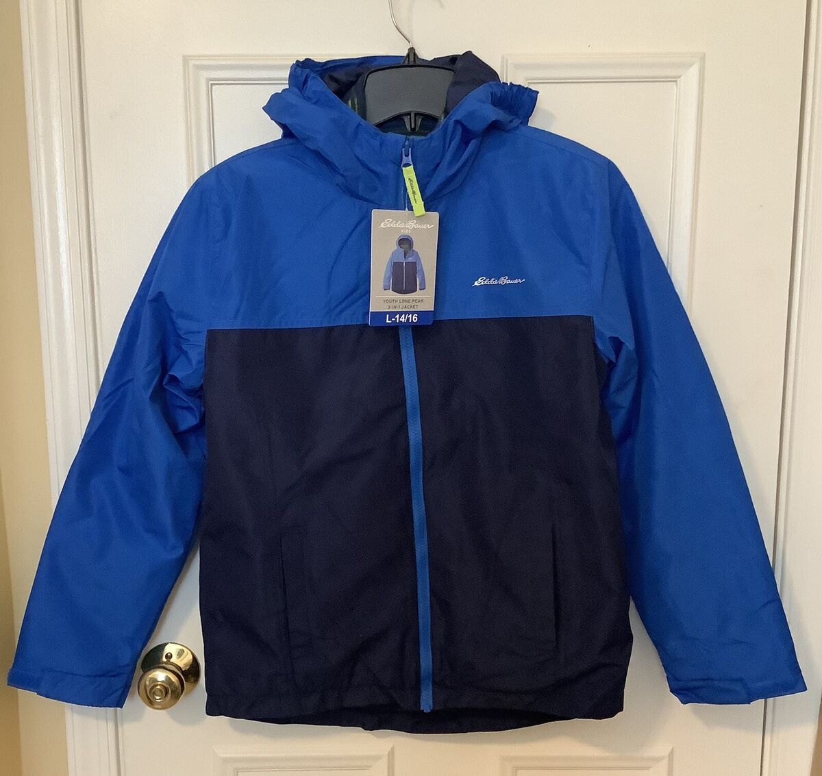 Eddie Bauer Youth Boys Lone Peak 3-in-1 Jacket - BLUE/GREEN Eddie Bauer Youth Boys Lone Peak 3-in-1 Jacket - BLUE/GREEN