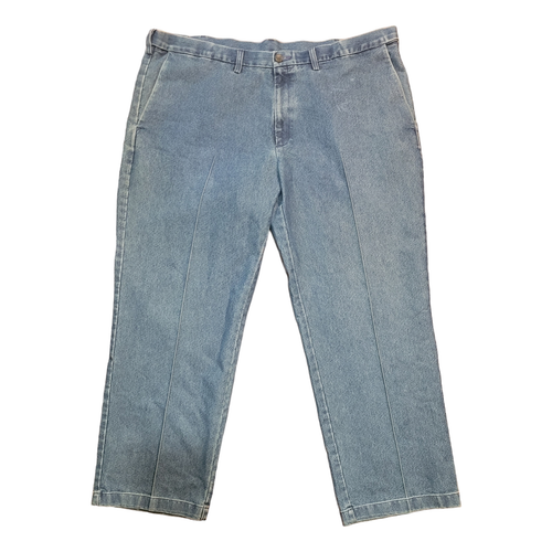 HAGGAR mens classic relaxed fit jeans 44 X 30 medium blue stretch denim HC00275