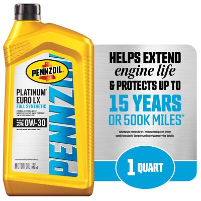 Pennzoil Euro L Full Synthetic 5W-30 3本組 Pennzoil Platinum Euro LX 0W30 Full Synthetic Motor Oil 1 Quart