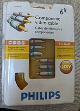 Philips 24K Gold Plated 6 ft Component Video Cable for HDTV SWV3302W/17 6'