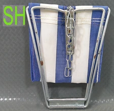 Vintage Folding Camping Stool Chair Backpack Aluminum Nylon Webbing Lightweight