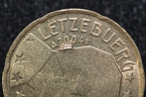 Pièce de 20 cents euros avec excédent matériel, Luxembourg 2004 - Photo 1/5