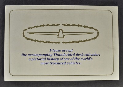 1982 Ford Thunderbird Desk Calendar Town Landau Heritage Excellent Original 82