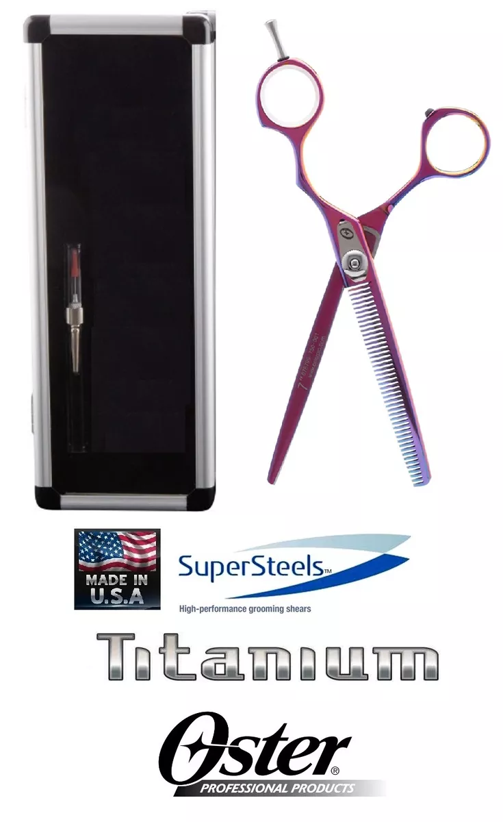 Oster SUPERSTEELS TITANIUM PINK 45 Tooth THINNING BLENDING SHEAR Scissor CASE