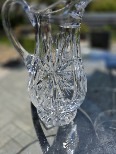American Brilliant Starburst Crystal Pitcher Early 1920s  - Picture 7 of 24