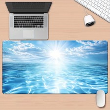 40 90cm1pc XXL Gaming Mouse Pad with Shimmering Ocean Sunset Design - Non-Slip,