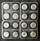 Lot of Four Monarch Precious Metals 1/8oz Silver Stackable Bars