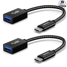 USB-C to USB-A Adapter Black 2 Pack 10Gbps USB 3.2 Gen 2 OTG Data Transfer