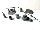 Lot of mixed Marx plastic accessories from various playsets.  Gray.