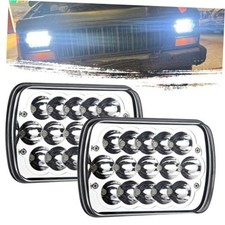2Pcs Rectangular 5x7 7x6 LED Headlights H6054 Hi/Low Sealed Beam Headlamps 