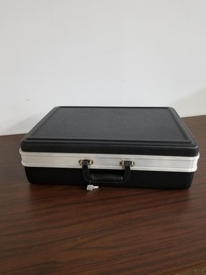 Attache Case Large 18 x 14 x 5 inches Vinyl black with aluminum frame, lock ,key