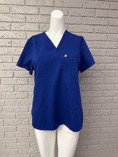 Figs Women Blue Scrub Top / Shirt Size M