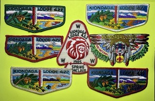 KIONDAGA LODGE LOT OF 7 PATCHES BOY SCOUT ORDER OF THE ARROW WWW