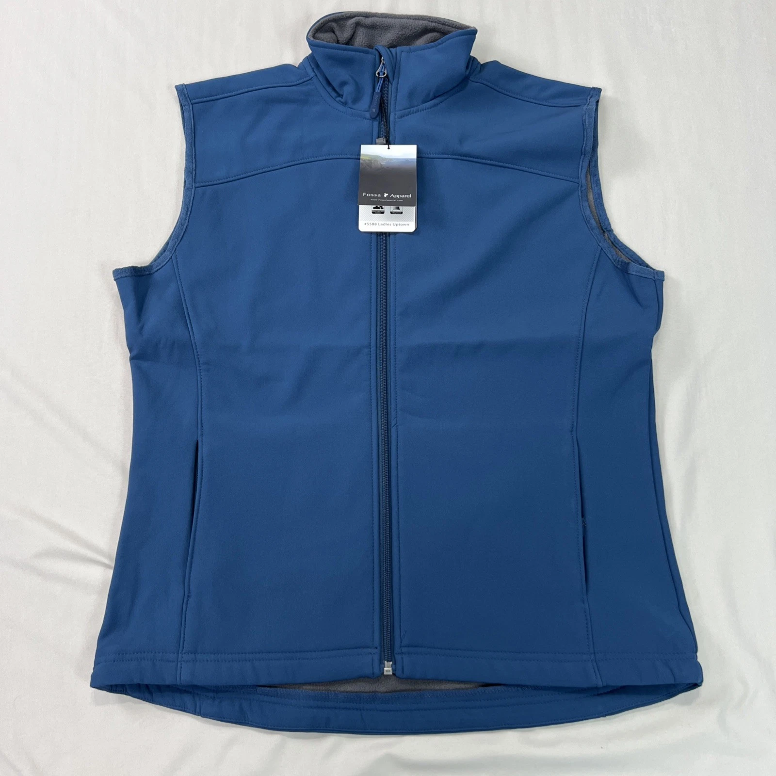 Fossa Ladies Vest Womens XL Blue Soft Shell Full Zip Lined Wind Water Resistant
