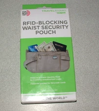 RFID Blocking Waist Security Pouch wallet purse Travel Smart by Conair Unisex