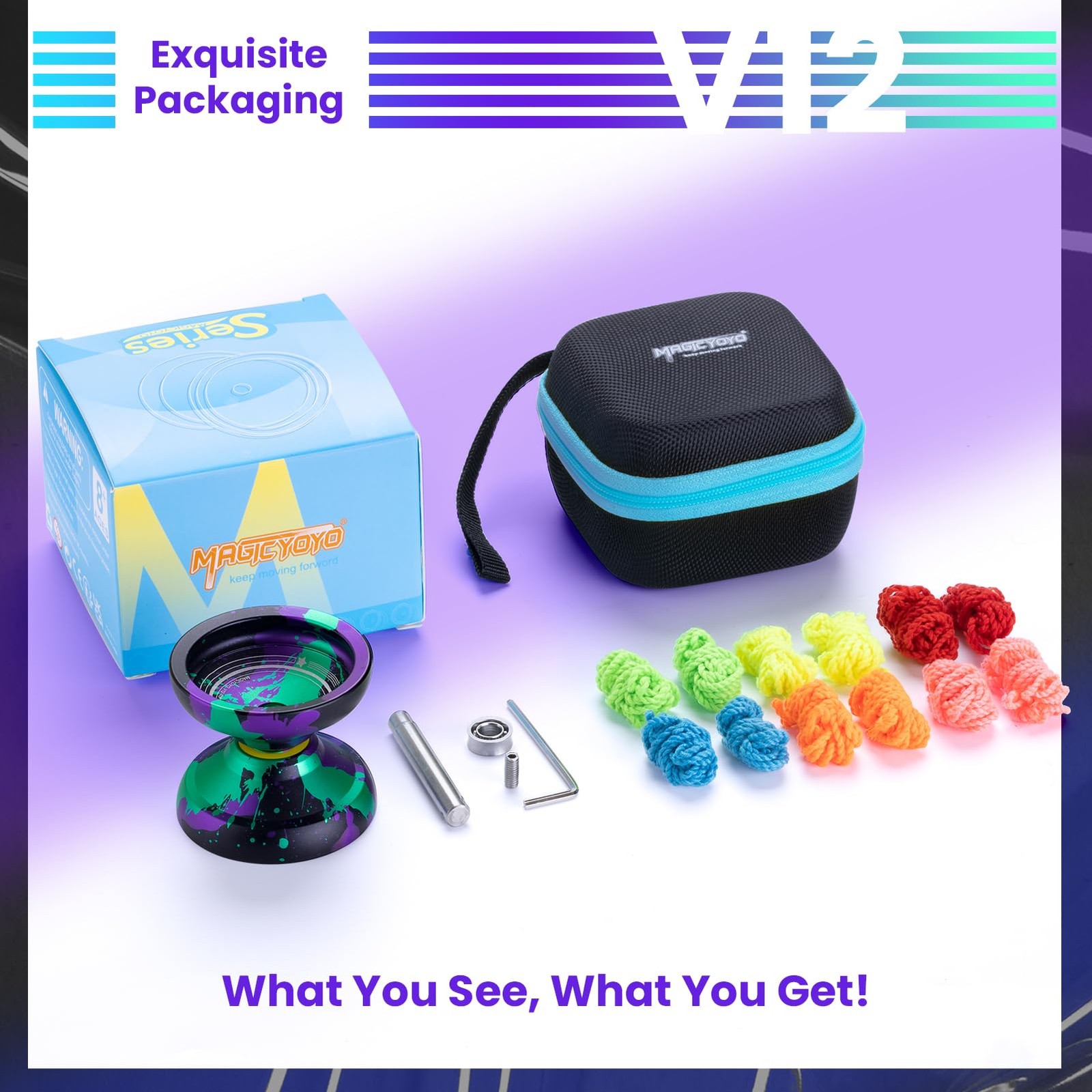 V12 Finger Spin Yoyo - Professional Responsive & Unresponsive Yoyo for Kids &...