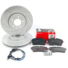 FOR LAND ROVER DISCOVERY 3.0 TD6 DRILLED FRONT BRAKE DISCS BREMBO PADS 349mm