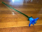 Murano Glass long stem Flower Blue Dahlia Italy 1980