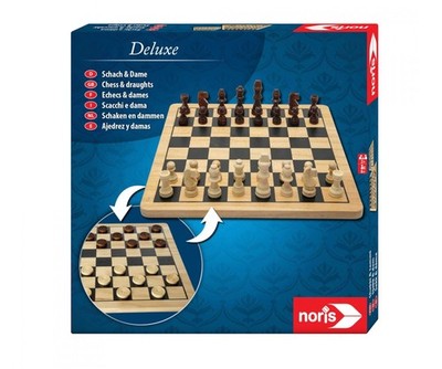 DELUXE HOLZ SCHACH & DAME VON NORIS NEU OVP