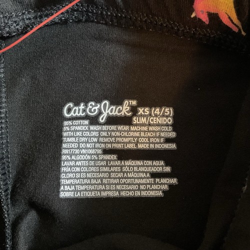 New Cat & Jack Girls Leggings Black with Unicorns Pull On size XS (4/5) Slim - Picture 7 of 7