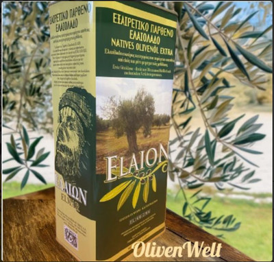 ELAION ELMAR E.V.O.O. 5 Liter Natives Olivenöl EXTRA aus KRETA- Neue Ernte 26