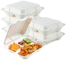 50 Pack Clamshell Take Out Food Containers, 100 Compostable Disposable To Go ...