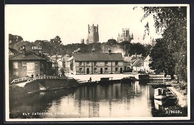 Ely, Cathedral from River, Ansichtskarte 