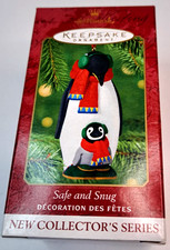Vtg 2001 Hallmark Keepsake Ornament Safe And Snug Penguins Porcelain Y2K