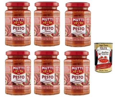 6x Mutti Pesto Rosso di Pomodori Rotes Tomatenpesto Pasta Sauce 180g+Polpa 400g