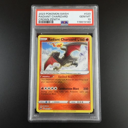 PSA 10 Radiant Charizard 020/159 Pokemon Crown Zenith Holo Graded Card