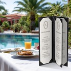 WeChef 5 Pack Leather Menu Covers 4.25"x14" 3 Page 4 View Angle Corner Wine List — photo 9