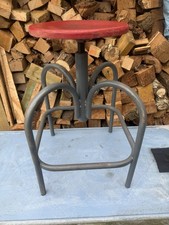 Vintage Industrial Wind Up Adjustable Artists Workshop Stool Seat