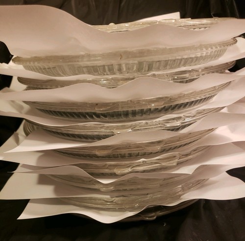40's Paden City Glass Co Crystal Dorset Provincial 9" Dinner Plates Lot Of 10 EC - Picture 11 of 16