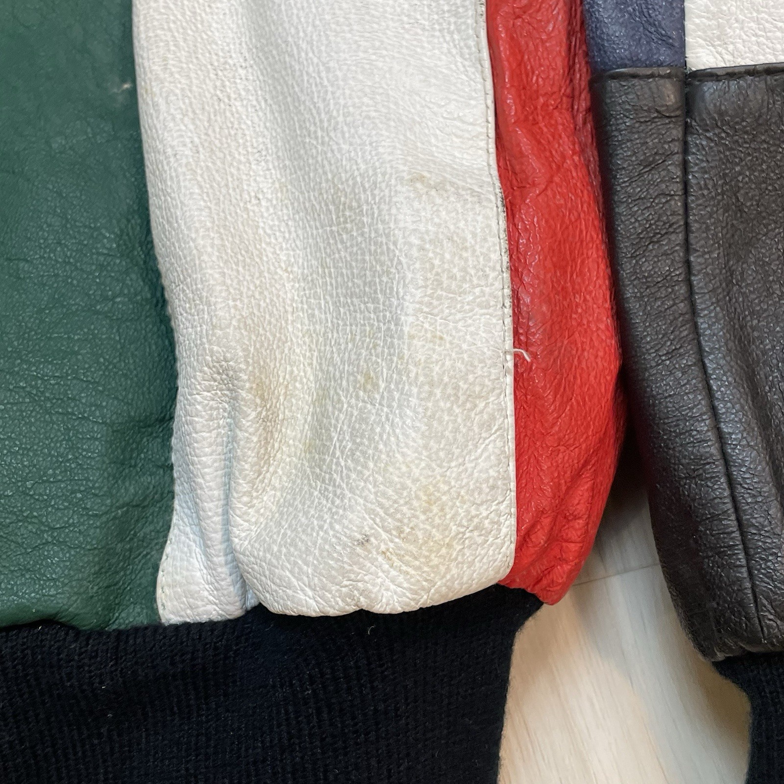 Phase 3 World Flags Bomber Leather Jacket Vintage… - image 8