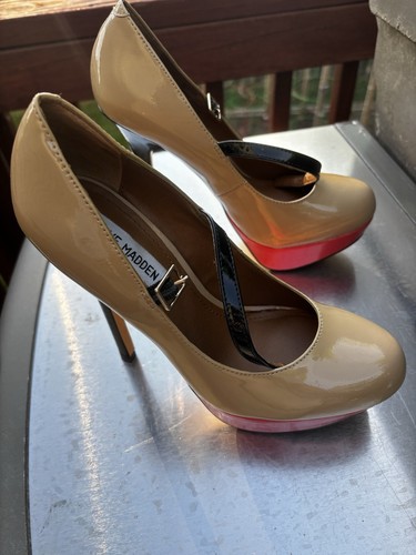 Steve Madden Plateau-Pumpschuh Damen 7 Bellahh Koralle Mult Leder Obermaterial - Bild 3 von 13