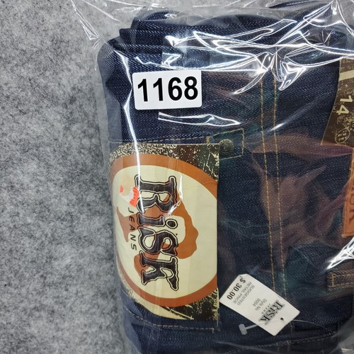 VTG Risk Jeans Co Jeans Youth Boy's Size 14 Dark Blue Wash Denim - NWT - Picture 12 of 12
