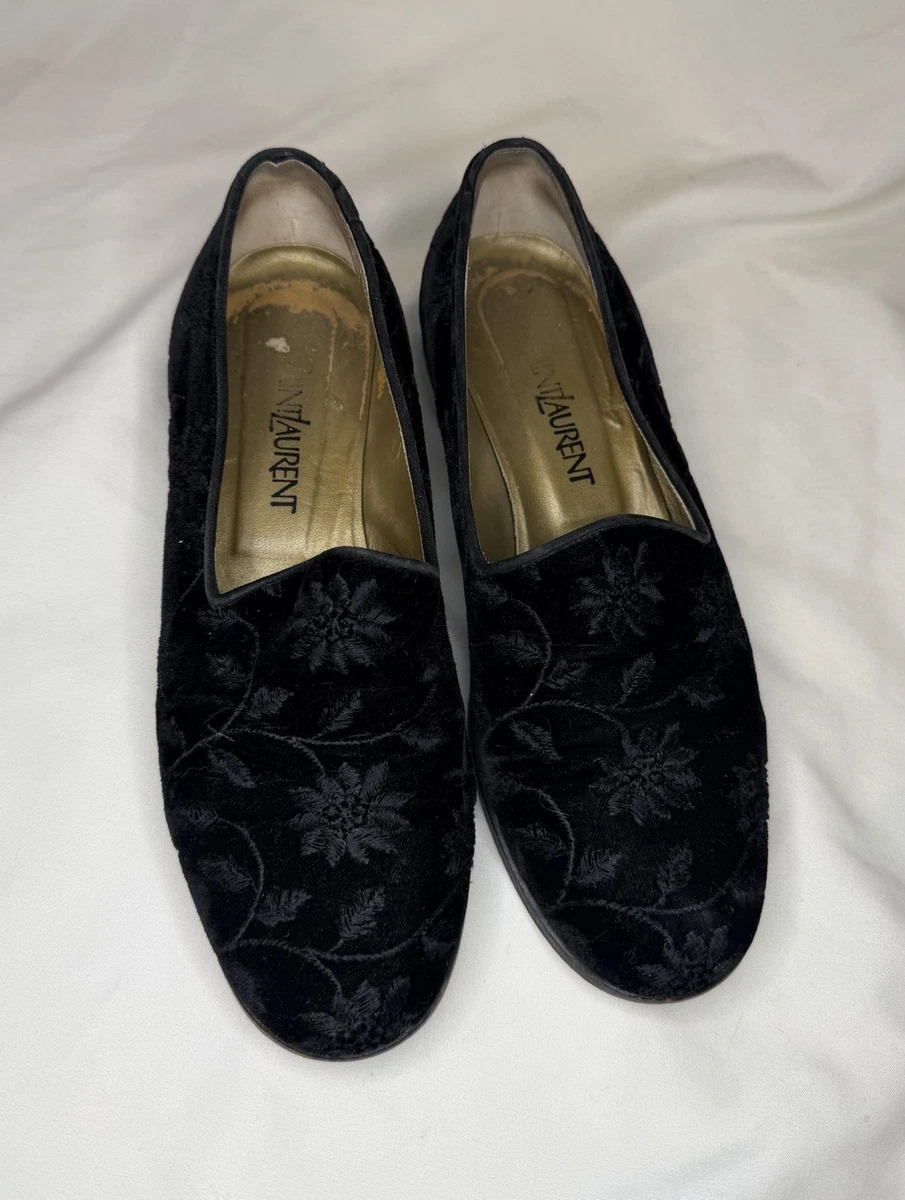 希少 YVES SAINT LAURENT 花柄刺繍 フラットパンプス Saint Laurent Floral Flats for Women for sale | eBay