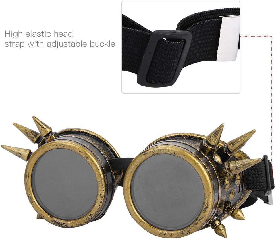Vintage Brille, Vintage Spiked Steampunk Brille Cosplay Brille Doppelschicht Win