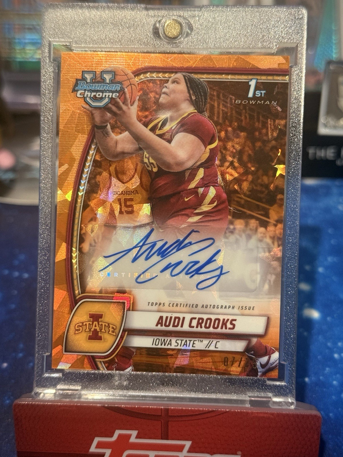 2024-25 - Audi Crooks Bowman Chrome University 1st Auto Orange Refractor /25 #9