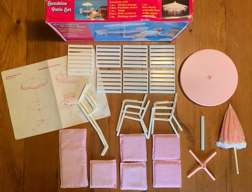 VINTAGE 1983 FASHION DOLL Patio PLAY SET Zima Original #321 NOS Missing Towel