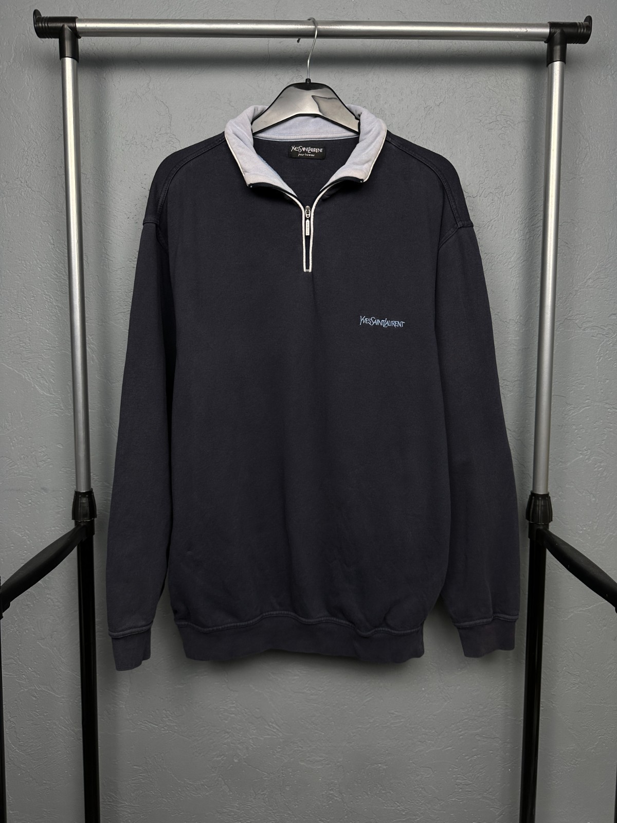 Yves Saint Laurent YSL Vintage Mens 1\4 Zip Sweatshirt Size XXL
