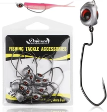 Dovesun 1/4oz Weedless Swimbait Jig Heads with Texas Rig Hooks for Bass 12PCS
