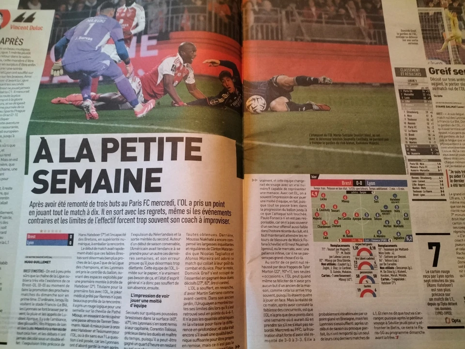 L'EQUIPE 3 novembre 2025- BREST 0-0 LYON, RENNES 4-1 STRASBOURG, NANTES 0-2 METZ - Image 2 of 4