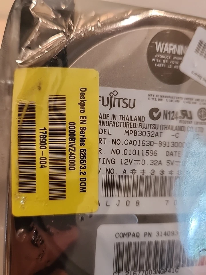CA01630-B913000C MPB3032AT 314093-001 fujitsu 3.2 GB,INTERNAL,5400 RPM,3.5INCH  - Image 4 of 4