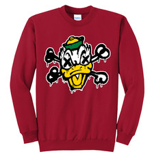 NEW Art Society OREGON PUDDLES PIRATE RED Crew Sweater SMALL-4XLARGE MADE IN USA